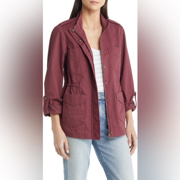 Wit & Wisdom Jackets & Blazers - NWT Wit & Wisdom Lace Trim Utility Jacket in Rum Raisin
